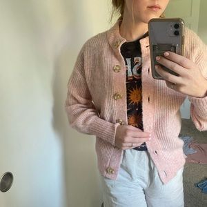 NWOT pink Everlane Alpaca Wool Cardigan